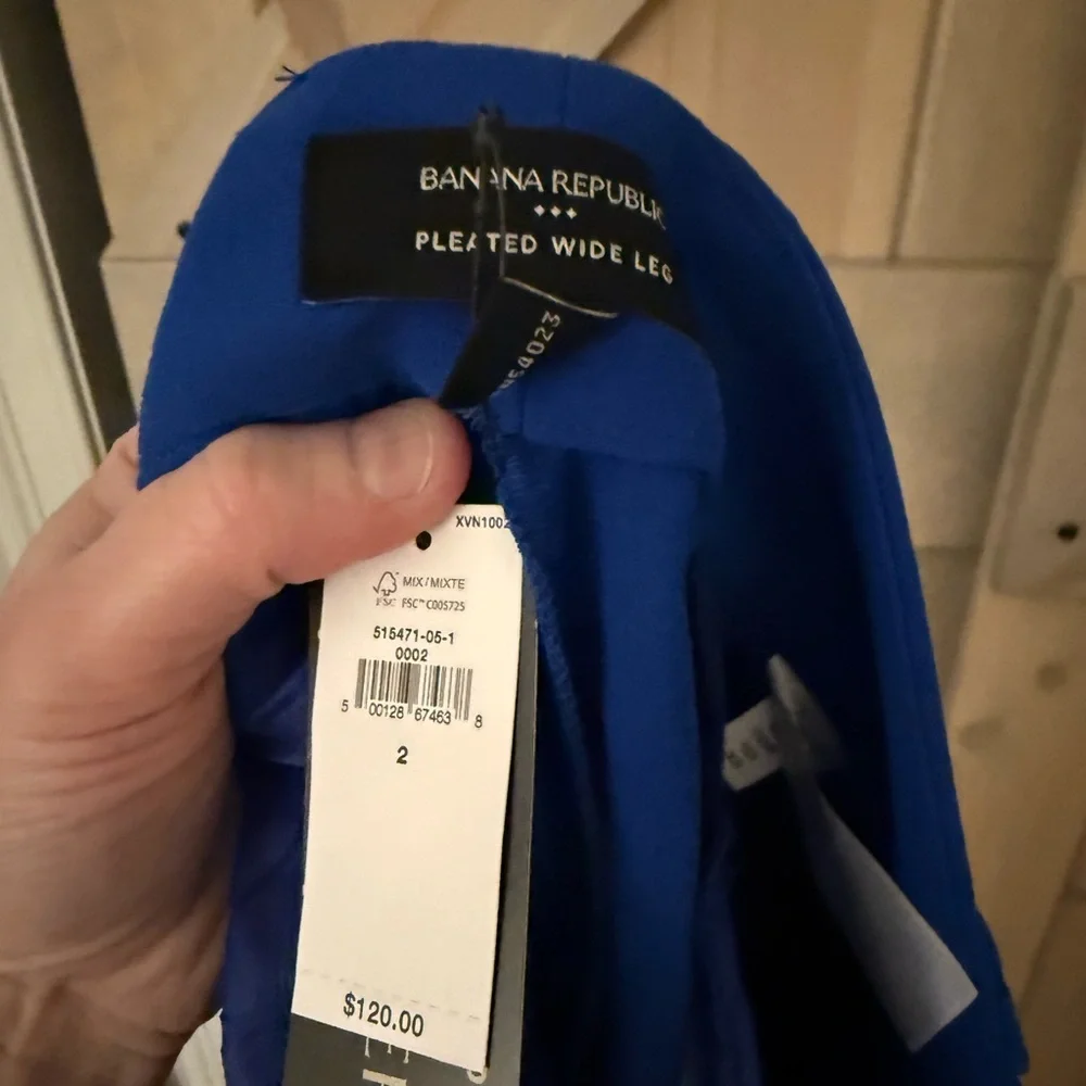 NWT Banana Republic Pleated Wide-Leg Pants- Royal Blue